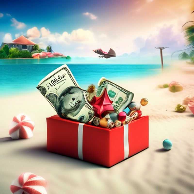 A colorful assortment of small, inexpensive stocking stuffers, all priced at $1 or less.