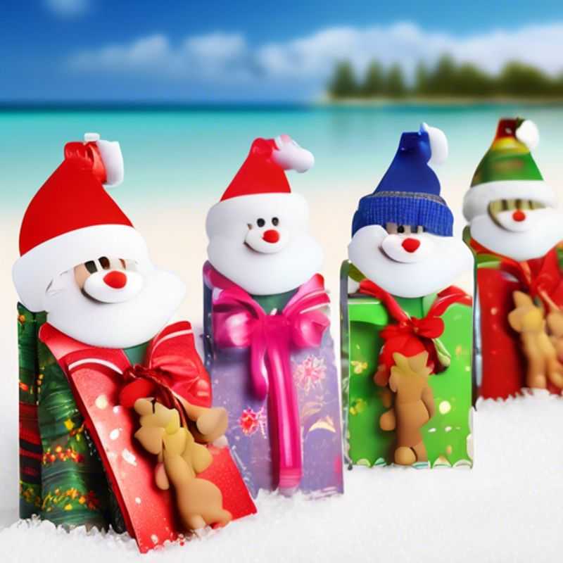 A close-up of a variety of small, inexpensive stocking stuffer items, all priced under $1.
