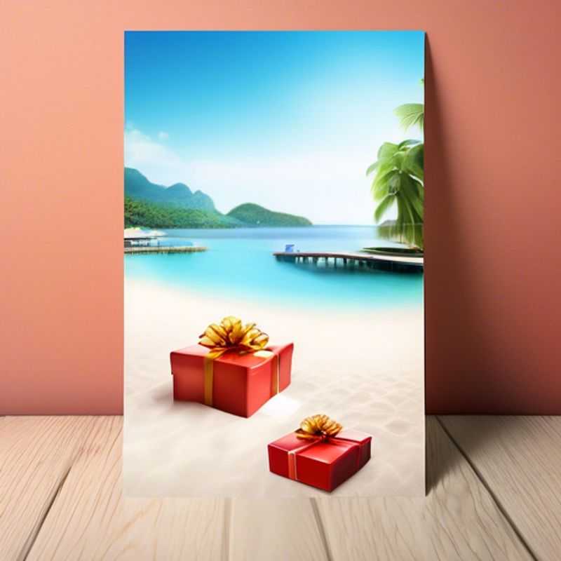 A single, beautifully wrapped gift, ready to be presented.