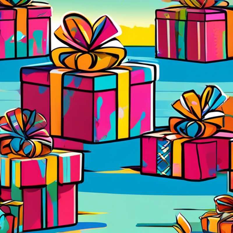 A table filled with colorful, budget-friendly gifts for under $1.