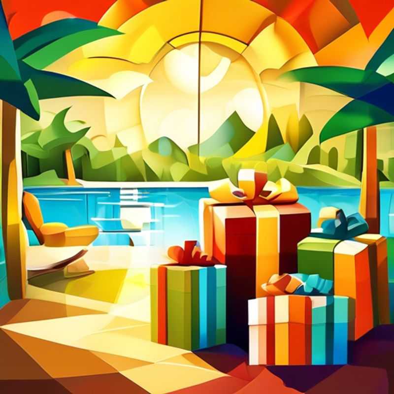 A table overflowing with colorful gifts, all for just a dollar each.