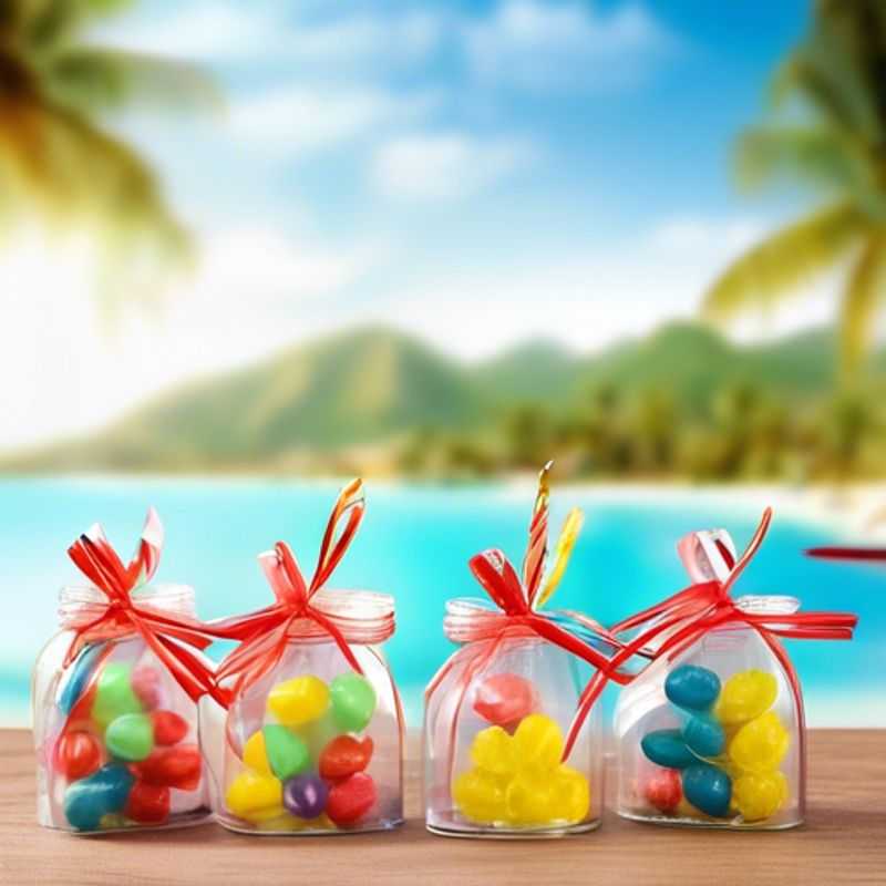 A table full of colorful party favors, each under $1, ready to delight your guests!