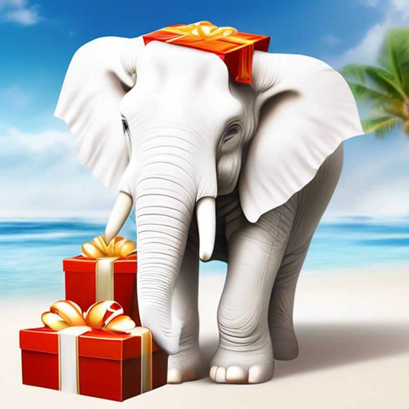 A table filled with a colorful assortment of White Elephant gifts, all priced at $1 or less.
