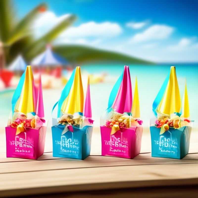 Colorful party favors under 1 dollar displayed on a festive table setting.